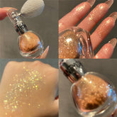 Bronze Hair Glitter, Spray Glitter for Hair and Body, Body Shimmer Spray, Not Sticky Sparkle Body Highlighter, Fabric Glitter Spray for Clothing, Body Glitter Spray for Women, Festival Accessories
